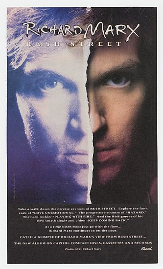 1992 Richard Marx Rush Street Album Promo Ad