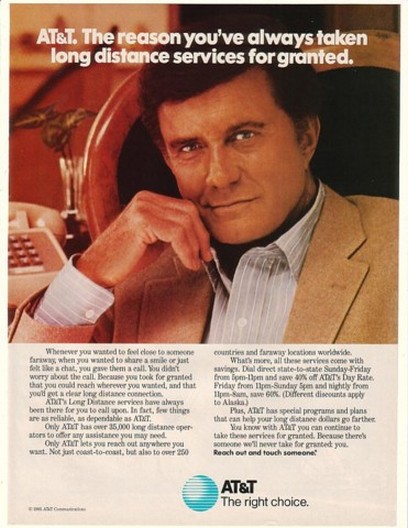 1985 Cliff Robertson Photo AT&T Long Distance Ad